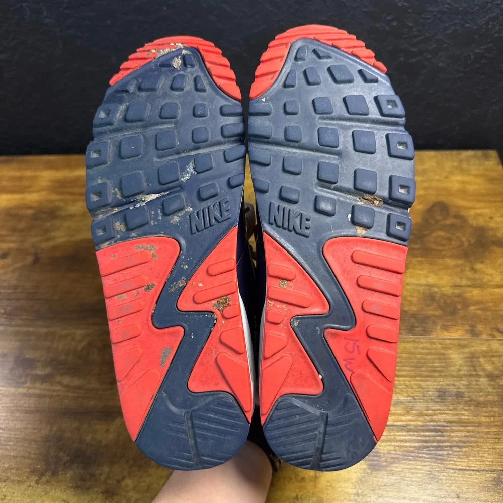 Nike Air Max 90 DM0029-400 Navy Canvas Running Shoes Mens 7.5